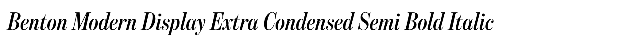 Benton Modern Display Extra Condensed Semi Bold Italic image